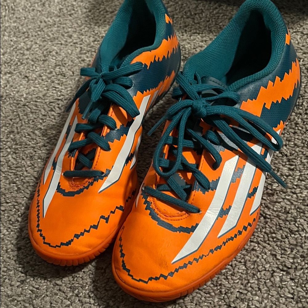 Adidas Orange and Teal Sneakers